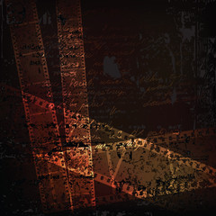 grungy vector background with filmstrips fragments. eps 10