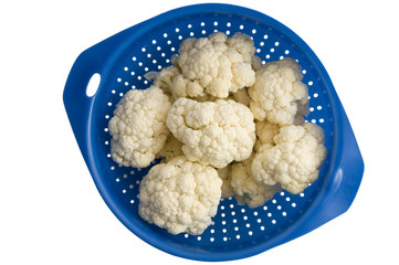 Blumenkohlröschen im Abtropfsieb