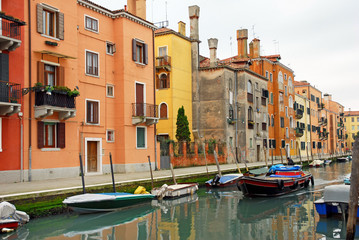 Italy, Venice canal in Cannaregio area