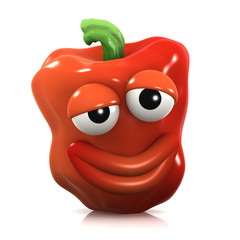 3d Red pepper smiles knowingly