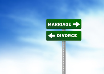 Marriage and Divorce Road Sign