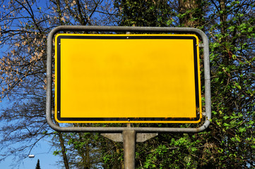 Ortseingangsschild - leer