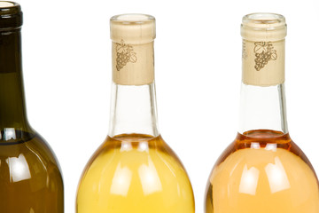 Detail of Several Wine Bottles