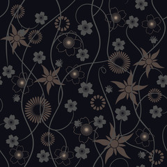 abstract flowers - seamless pattern