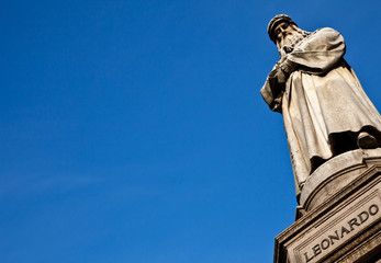 Milan - Italy: Leonardo Da Vinci statue