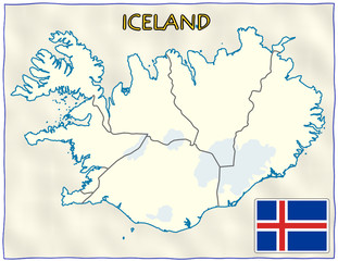 Iceland political division national emblem flag map