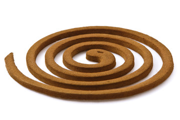 Mosquito coil isolated on a white background