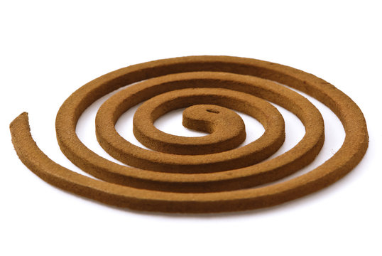 Mosquito Coil Isolated On A White Background