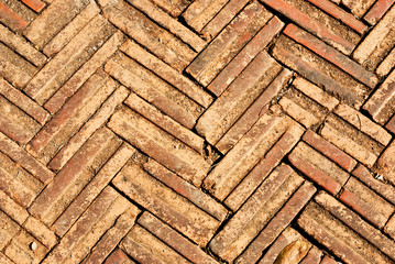 Old brick walls and floor