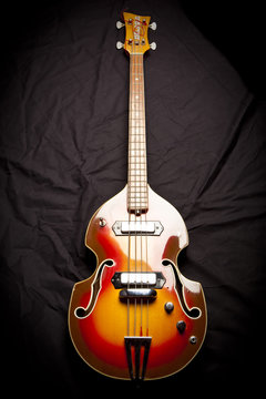 stylish vintage bass guitar