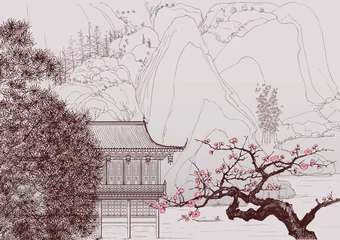 Foto op Plexiglas Art studio Chinees landschap