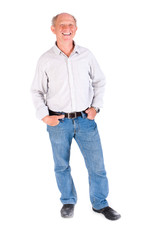 Fototapeta premium Aged grandpa posing in casuals