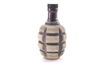 clay bottle in the form of grenades without handle