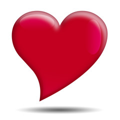 Corazon brillante rojo 3d aislado