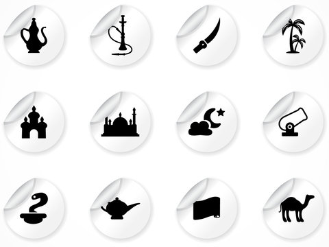 Stickers with Arabic culture icons