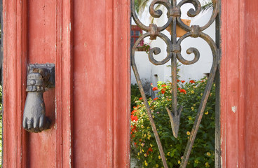 grèce,cyclades,naxos : village de chora, porte