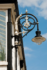 Fototapeta na wymiar Lamp on the Old Pavilion