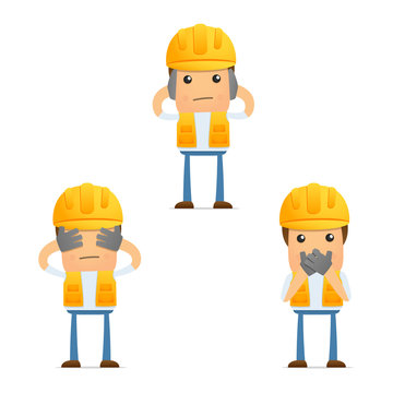 set of funny cartoon builder