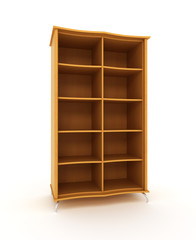 wooden cabinet isolated over white background