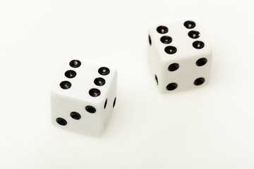 White dice with black dots