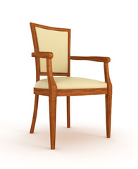 wooden chair isolated over white