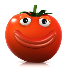 3d Tomato is smiling