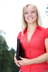 girl with documents