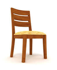 wooden chair isolated over white