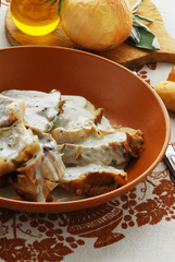 Lomo de cerdo cocido en leche