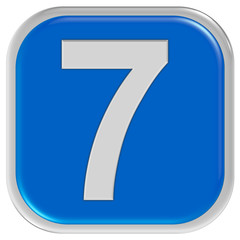 Button blau Ecken rund Rand ZAHL 8
