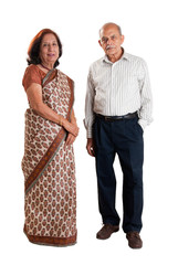 Senior Indian couple - isolated on white