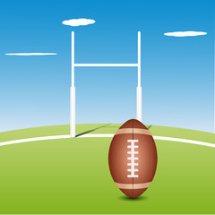 vecteur, terrain et ballon de rugby