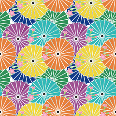 seamless background with japanese umbrellas