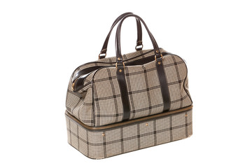 Feminine travel bag isolated on white background