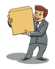 Businessman with box