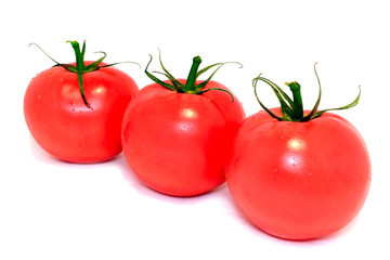 the fresh tomatoes isolated on white background