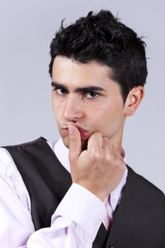Sensual handsome young man
