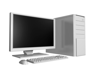 Fototapeta premium Image of computer technology on a white background isolated