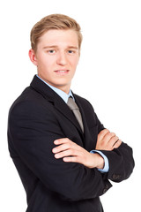 erfolgreicher geschäftsmann mit verschränkten armen