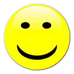 A happy yellow smile button - vector