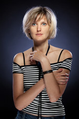 Naklejka premium Studio portrait of young female