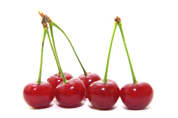 cherries isolated on white background