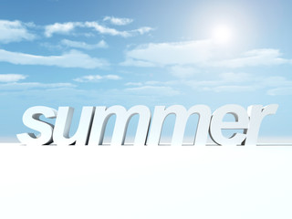 3d rendered blue sky with clouds - summer