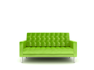 3d rendered illustration of a green sofa