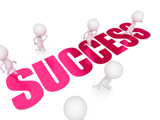 3d rendered illustration of some small guys running