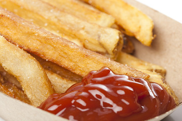 A group of hot french fries