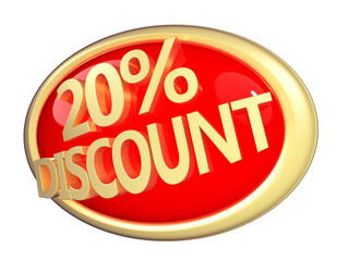 3d rendered illustration of a discount button