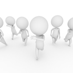 3d rendered illustration of some small guys running