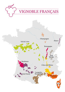 Carte du Vignoble Français