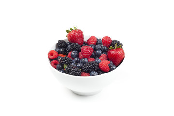 A group of fresh berries in a bowl